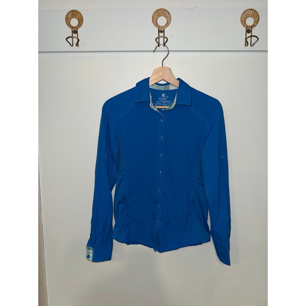 Kuhl Wunderer Collared Shirt Long Sleeve Women's Button Down in Blue Size XS